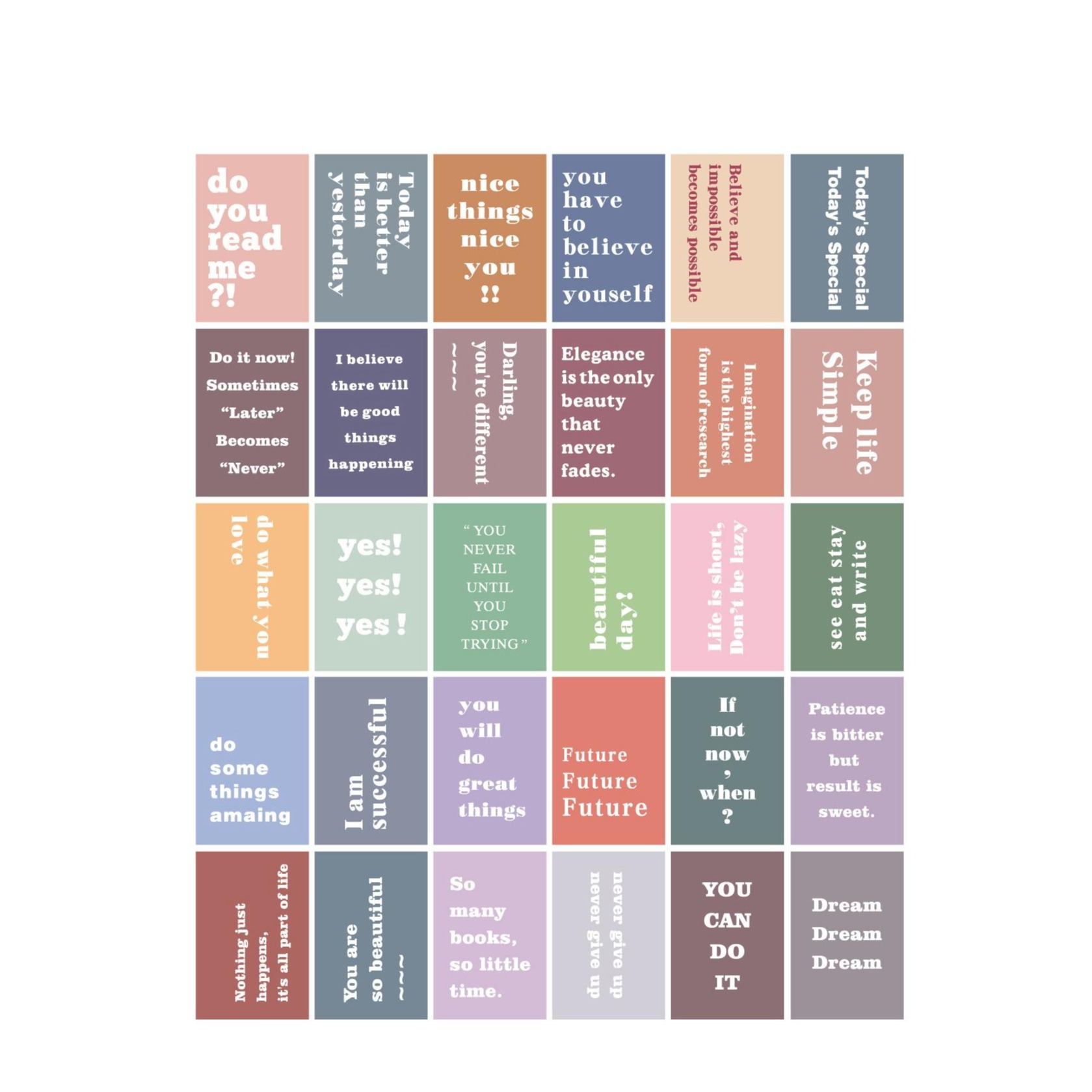 (30er Set) 10x15cm Vintage Postkarten Wand Dekoration Retro Schreibkarten Hygge Lifestyle - Affirmation