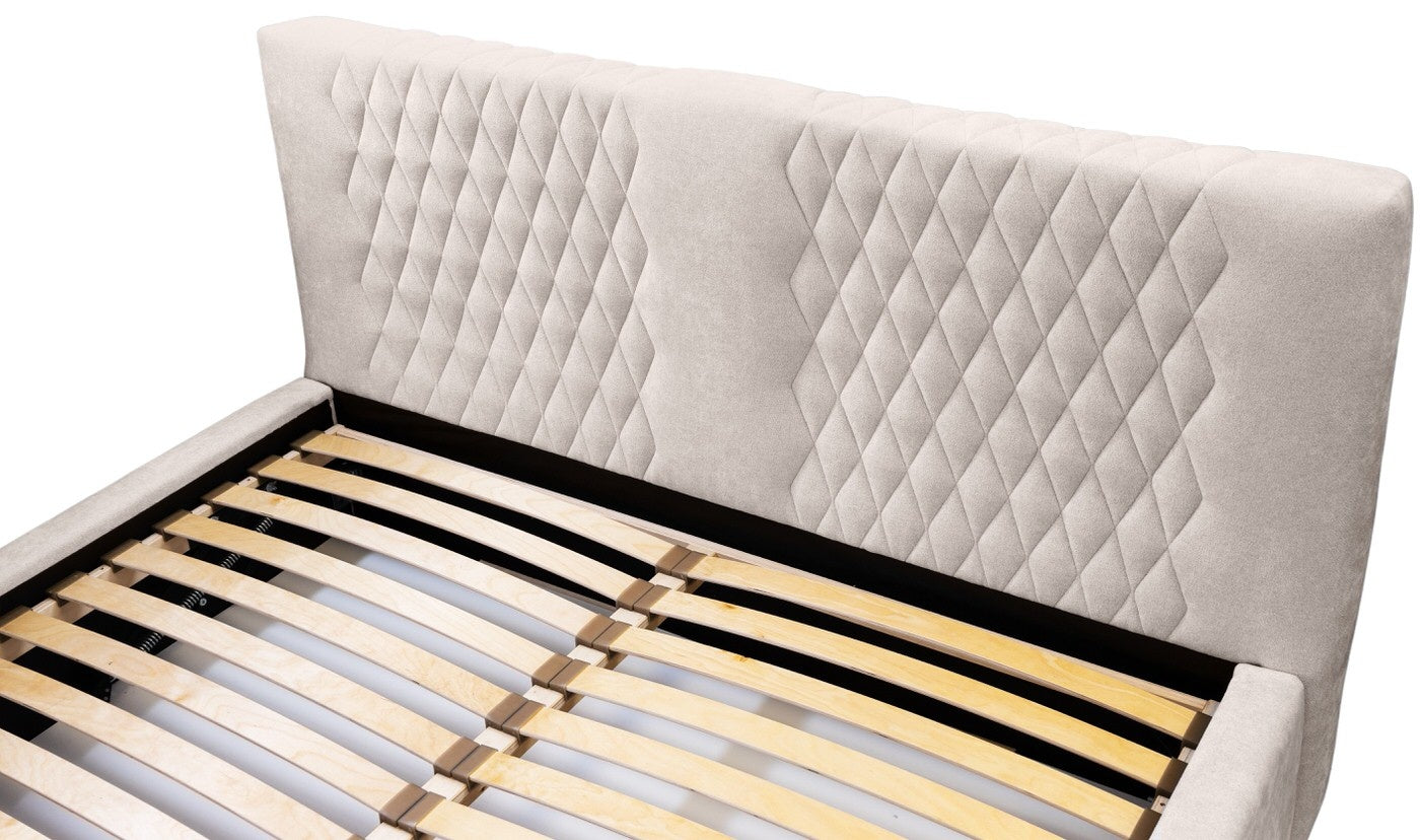 Trae Mobler Montana 140 x 200 cm Gestoffeerd Bed Beige