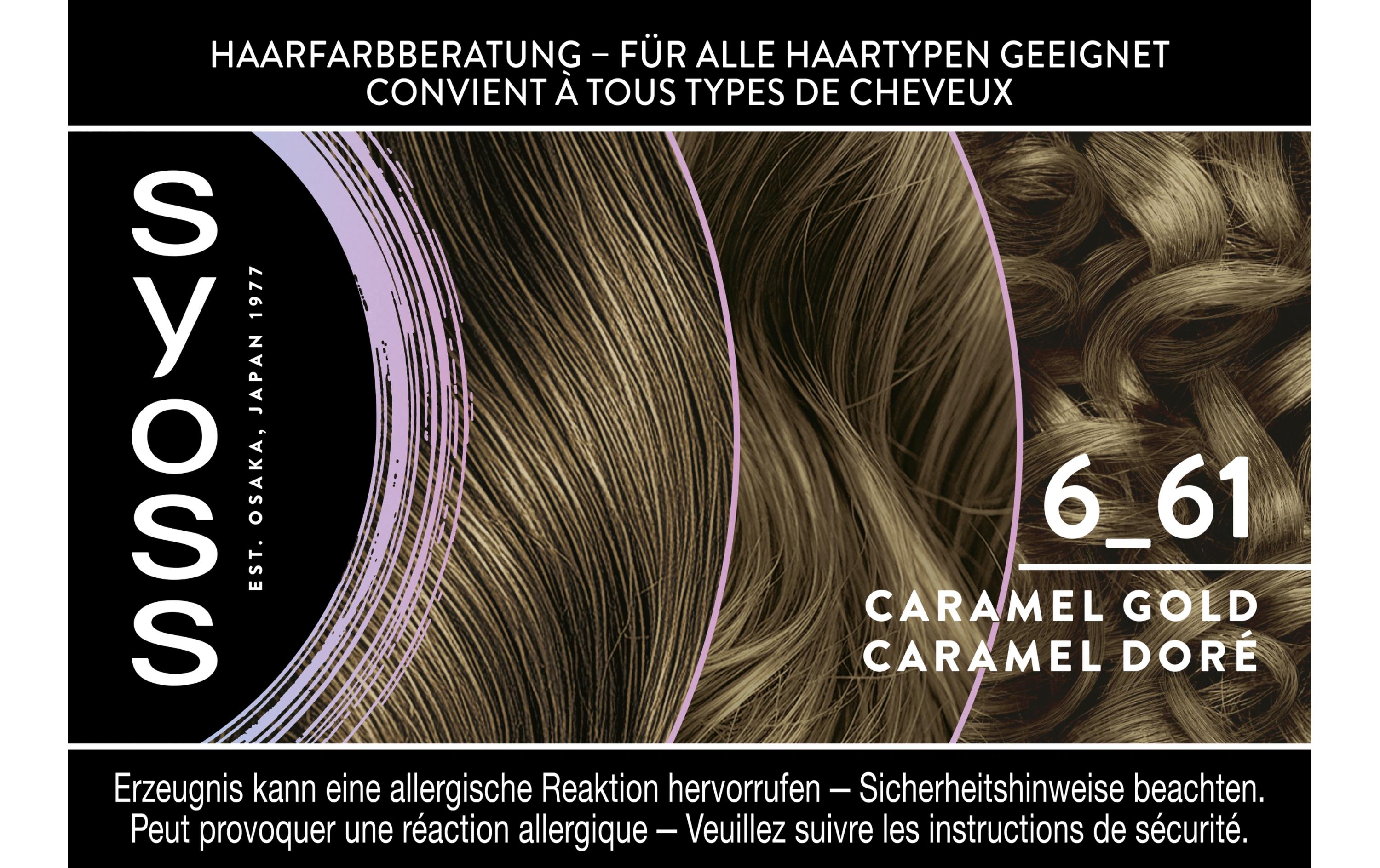 Haarcoloration 6-61 Caramel GoldPermanente Coloration mit Keratin für leuchtende Metallic-Reflexe