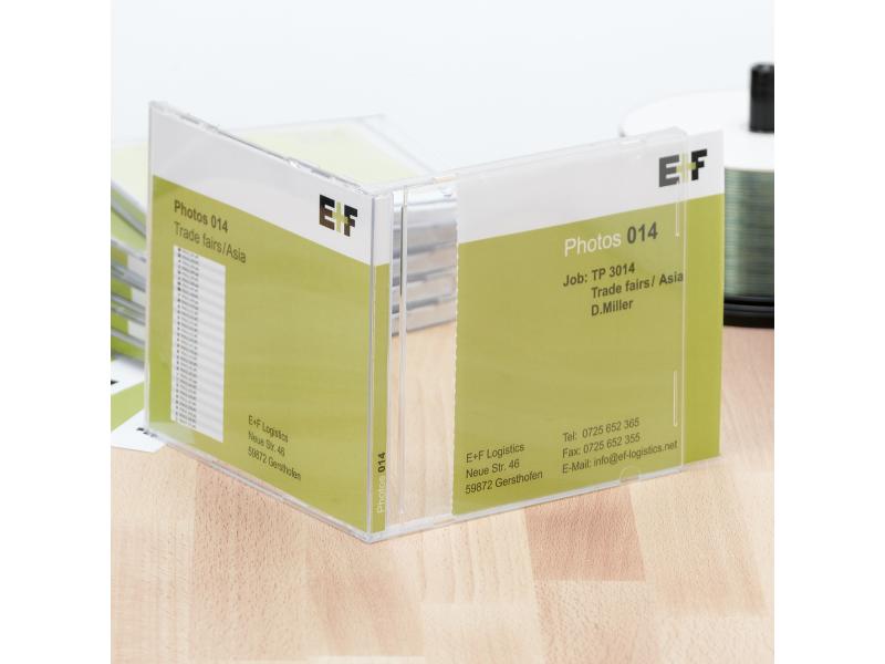 HERMA CD-Einleger 5036 Weiss, 25 Etiketten Einleger für CD und DVD, Nicht Klebend