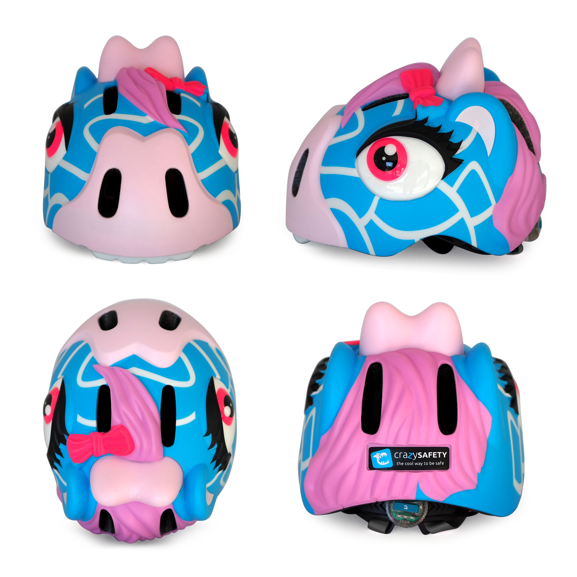 Capacete Infantil para Bicicleta | Girafa Azul | Segurança Máxima | Certificado EN1078