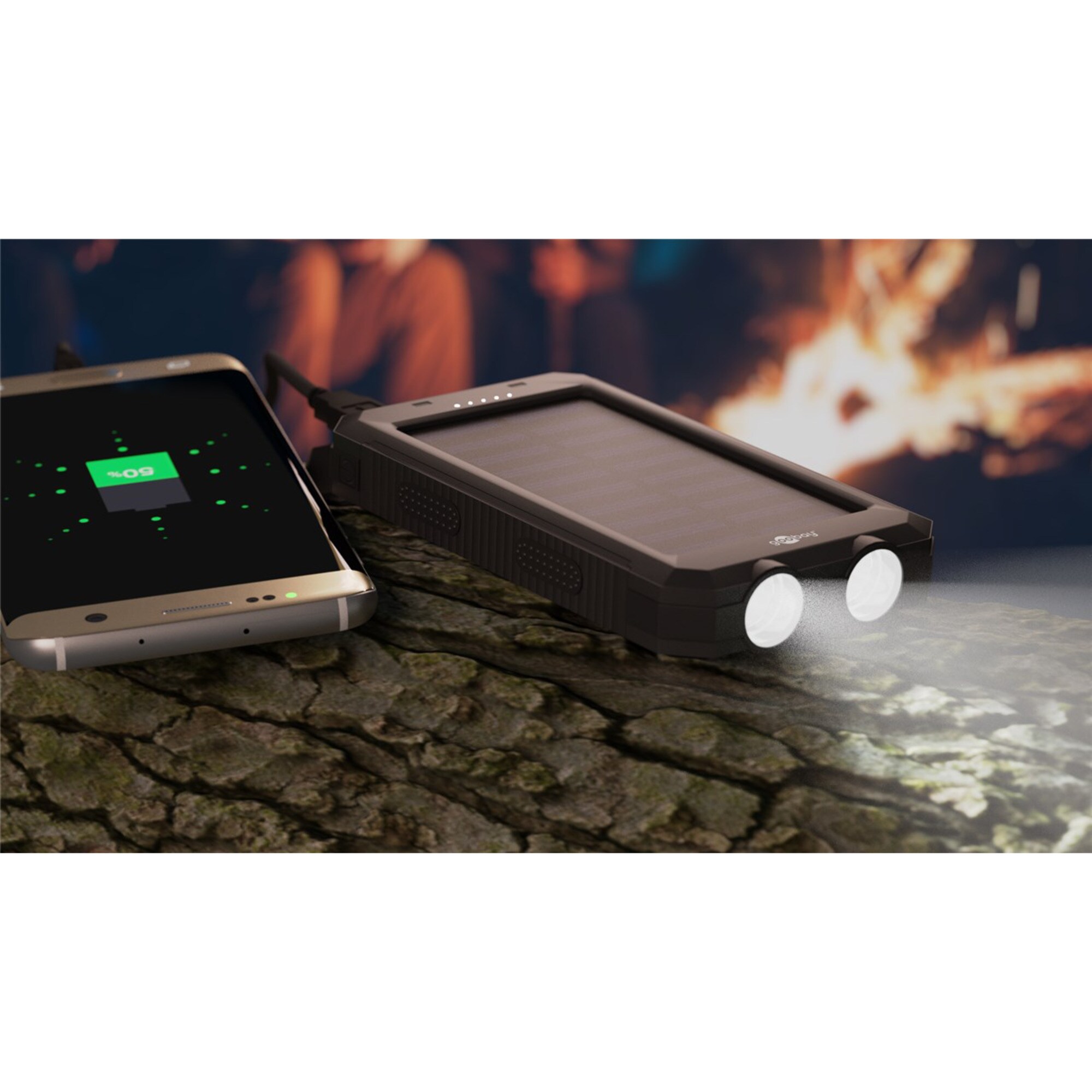 goobay Powerbank Outdoor Powerbank 8.0 mit Solar
