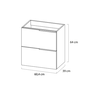 Tiger badmeubelset Pocket 60 cm met 2 lades Wit