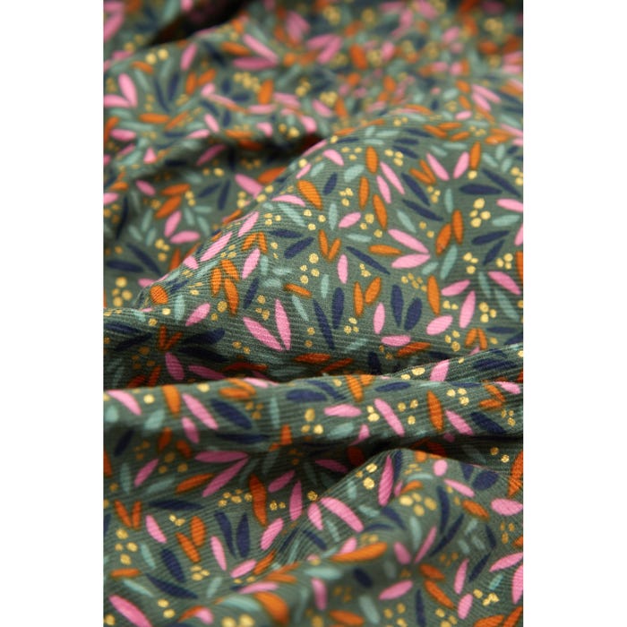 Atelier Veritas-Fijne corduroy bloemenprint - per meter