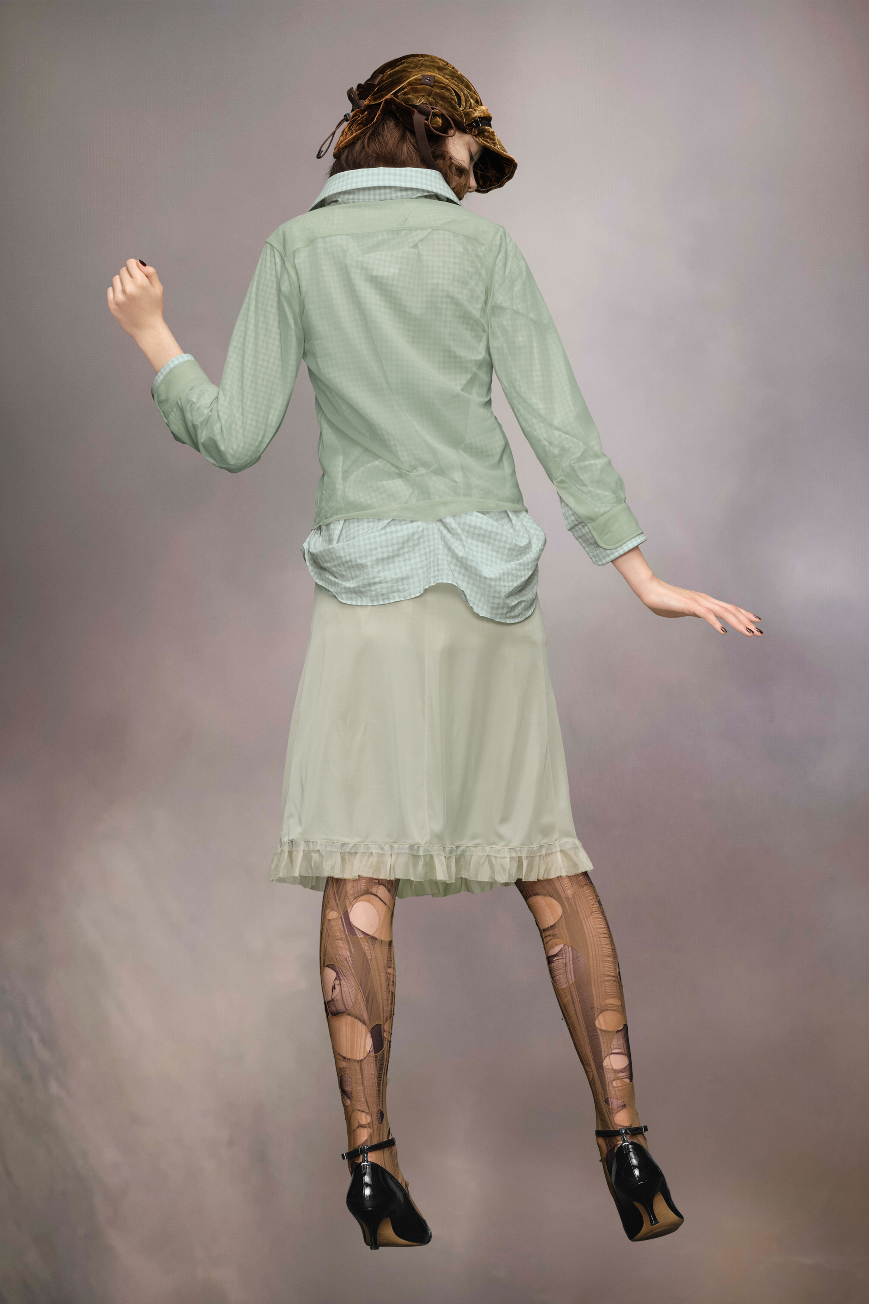 Chemise à superposition Vert pâle et vert clair