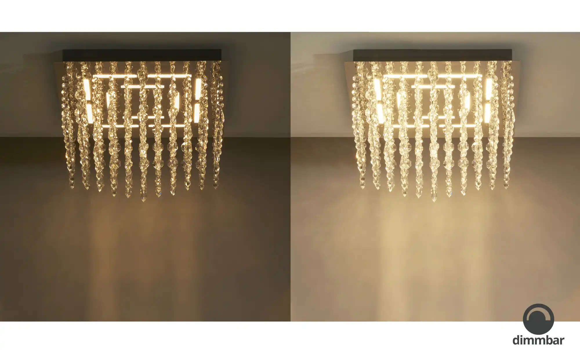 HELL-höllisch gutes Licht LED-Deckenleuchte, chrom mit Glasbehang