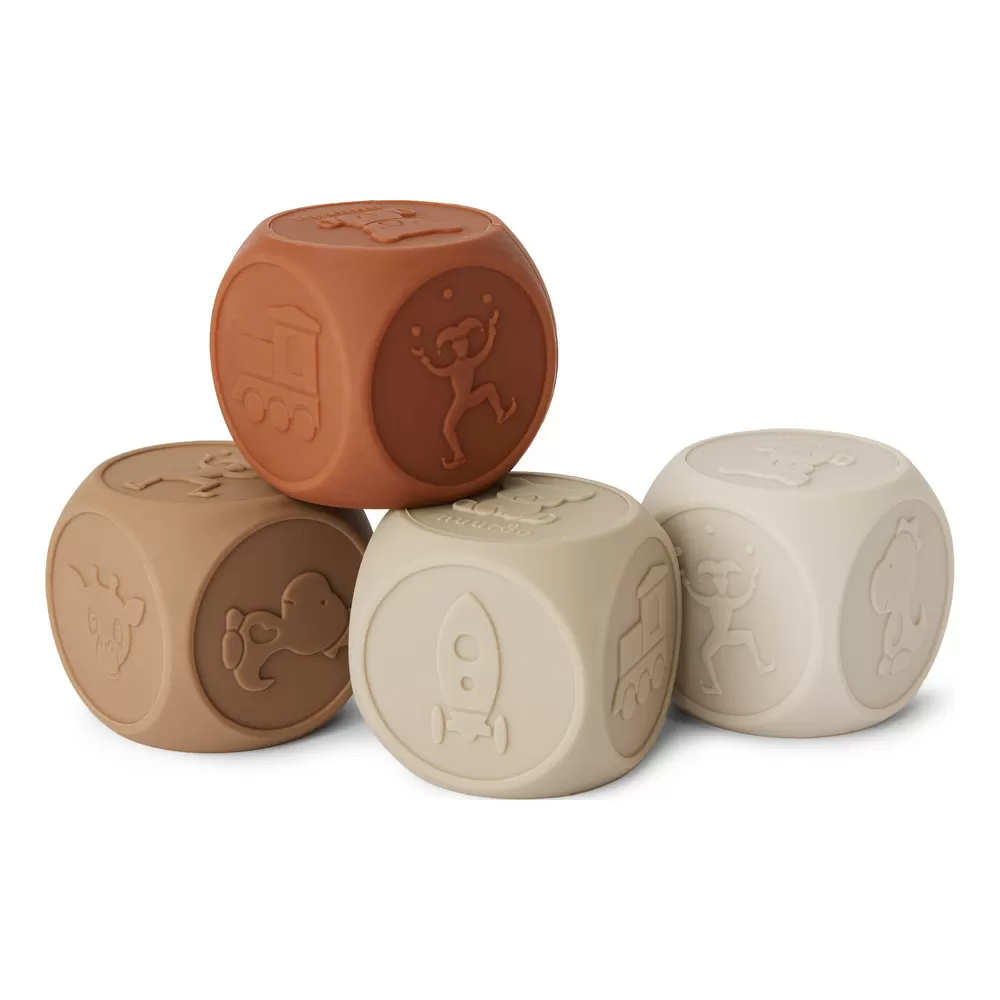 Nuuroo Sana silikone terninger Brown Color Mix - 4 stk.