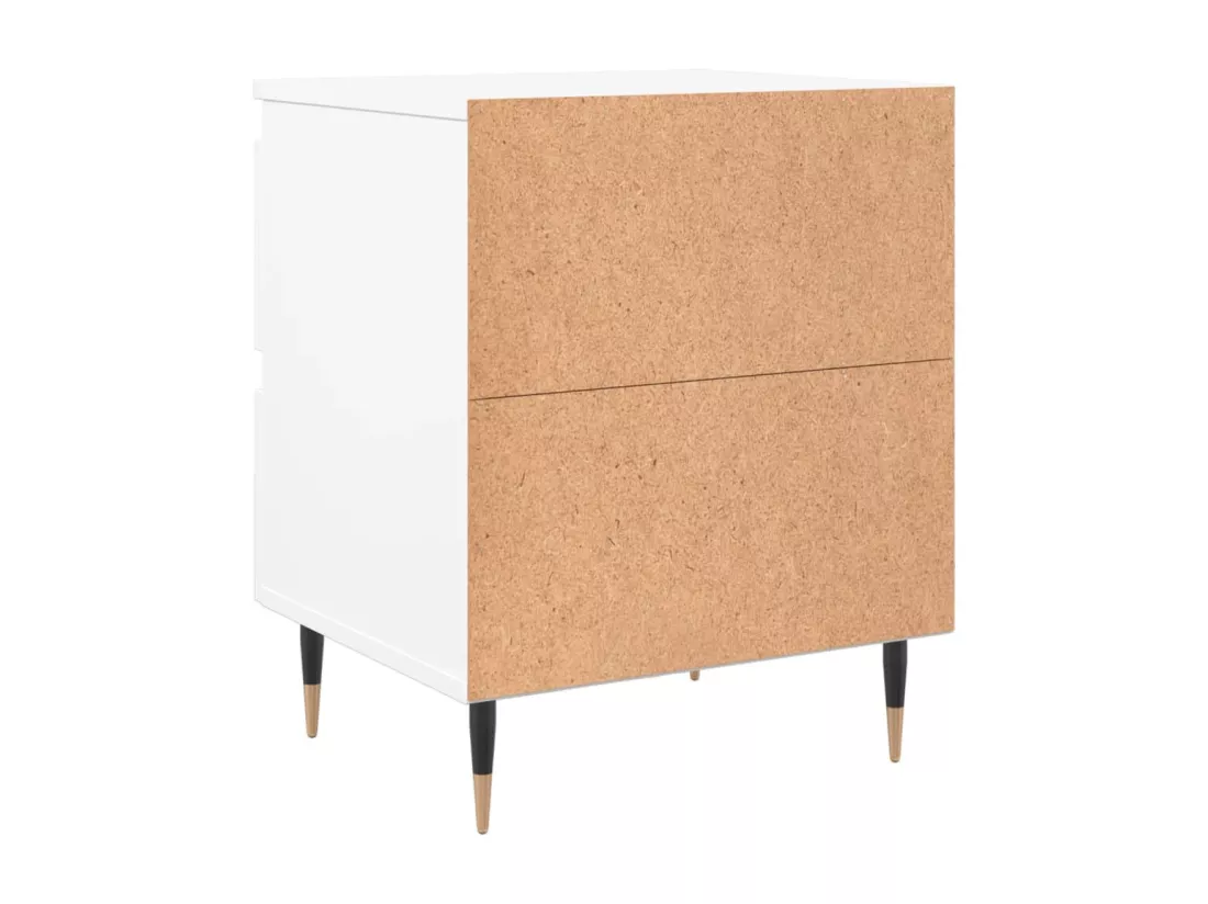 Table de chevet Blanc 40x35x50 cm Bois d’ingénierie