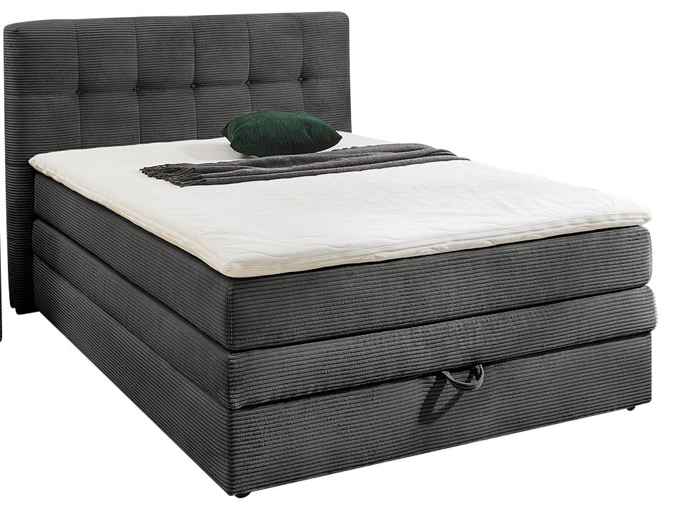 CASAVANTI Boxspringbett AMY 120 x 200 cm Cord grau
