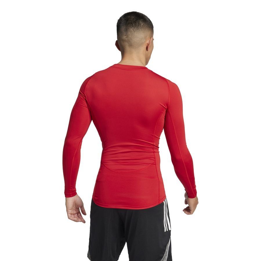 adidas Baselayer Techfit - Rouge Manches Longues