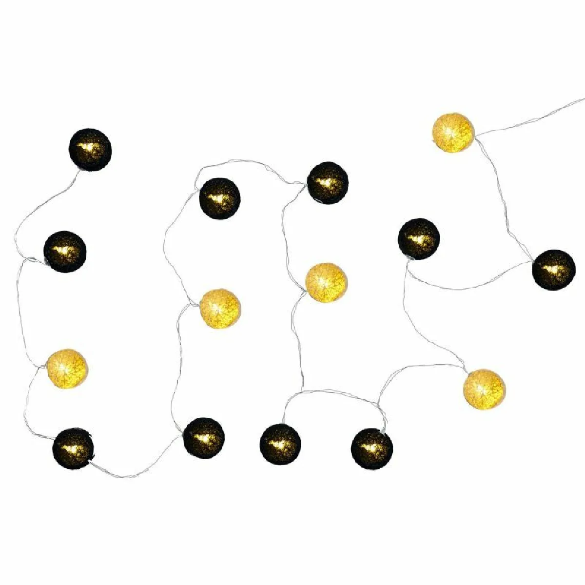 Paris Prix Guirlande Led Boule 3.6m Noir & Or