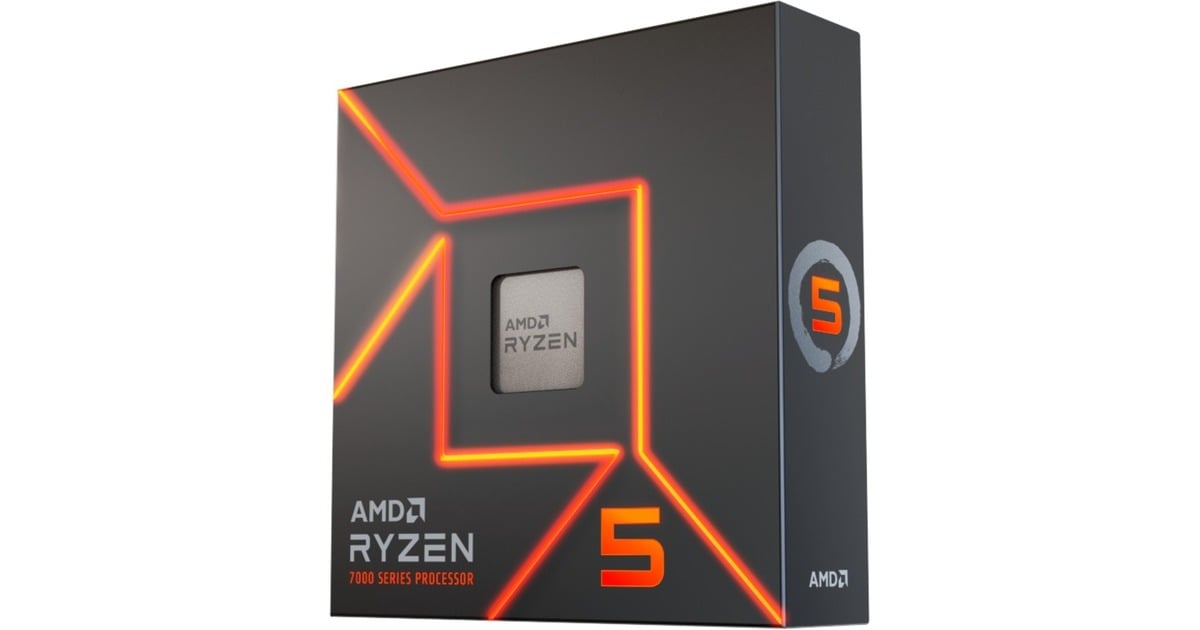 AMDRyzen 5 7600X, 4,7 GHz (5,3 GHz Turbo Boost) socket AM5 processor  (Unlocked, Boxed)