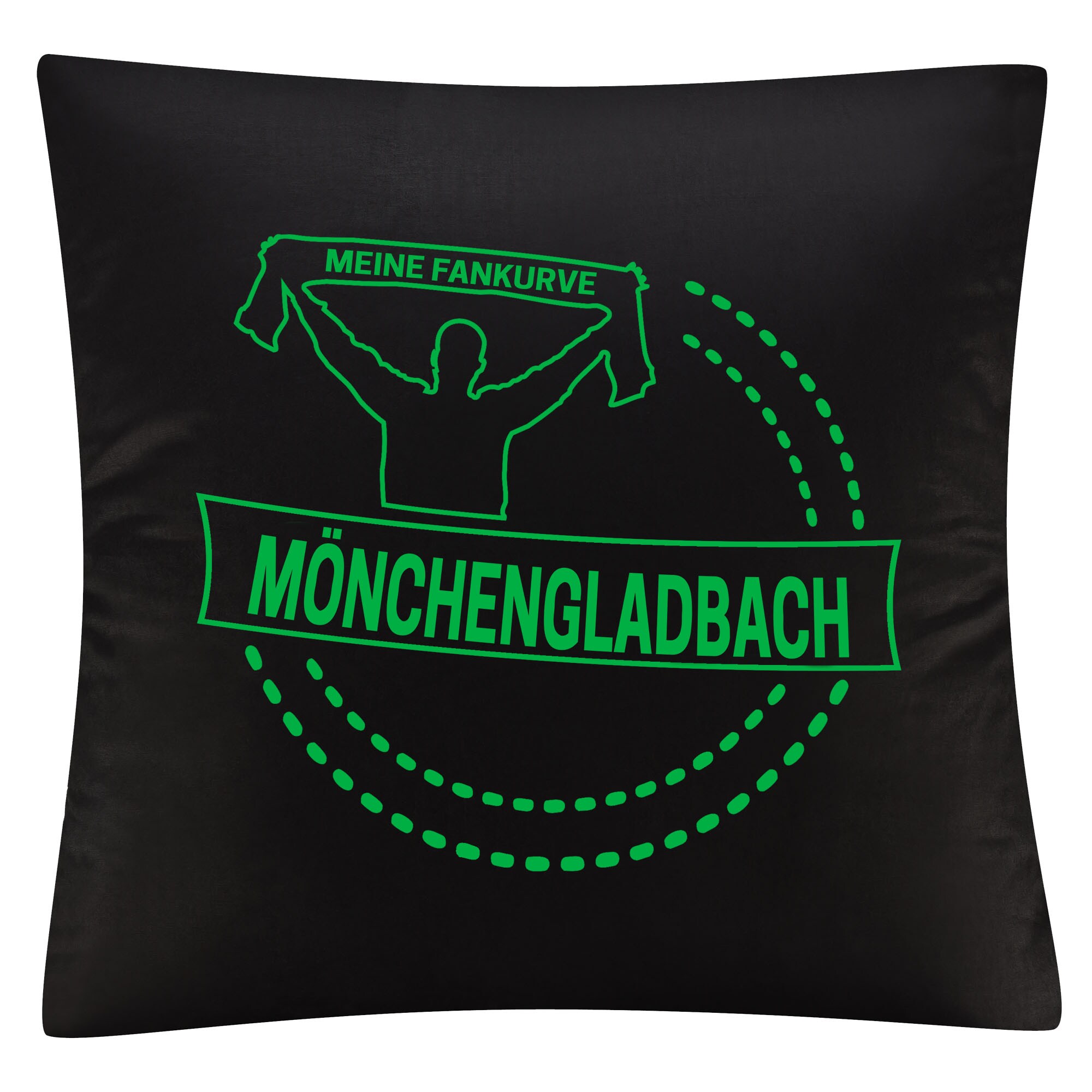 multifanshop® Kissenbezug - Mönchengladbach - Meine Fankurve - Druck grün