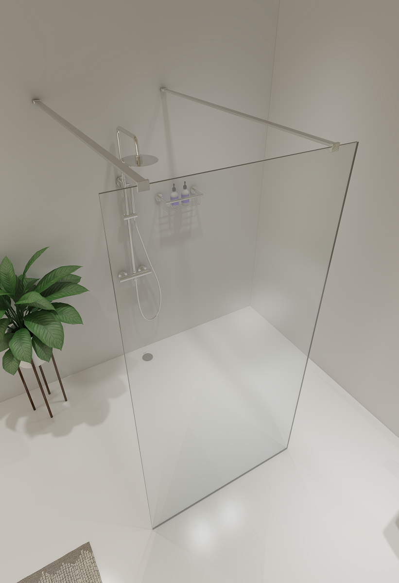 Saniclear Redro vrijstaande douchewand 90x200cm chroom