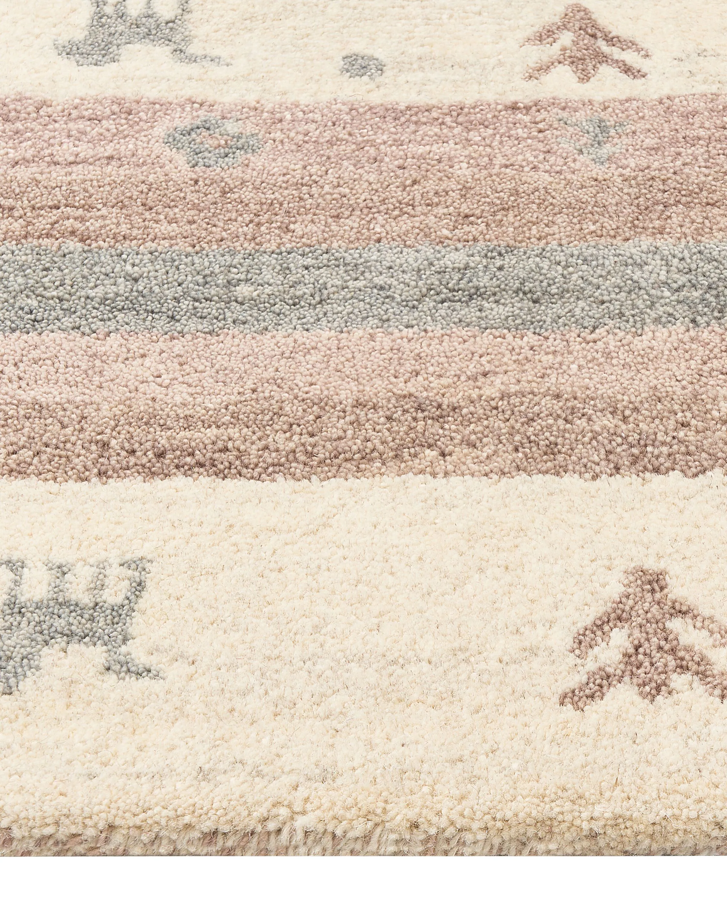 Vloerkleed KARLI Beige 160 x 230 cm Wol Gabbeh