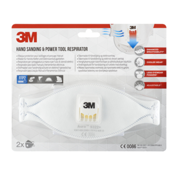 3M fijn stof masker vouwbaar met uitademventiel 9322C2 2 stuks