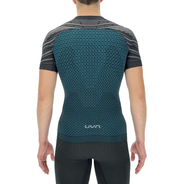 T-shirt running UYN MAN RUNNING COOLBOOST OW SHIRT SH_SL AGUA/DAWN GREY