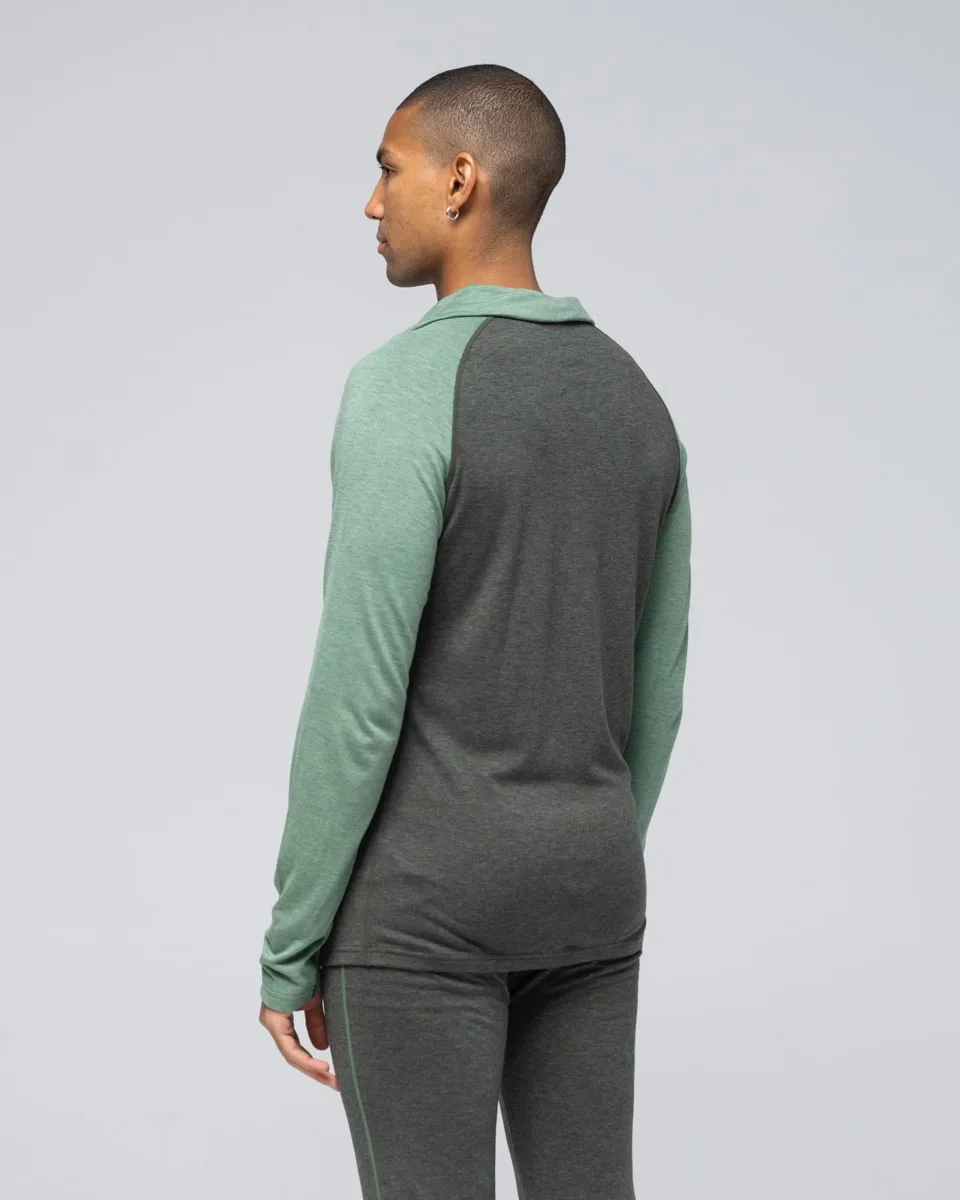 Bula Men's Retro Merino Wool Halfzip Sweater Ivy