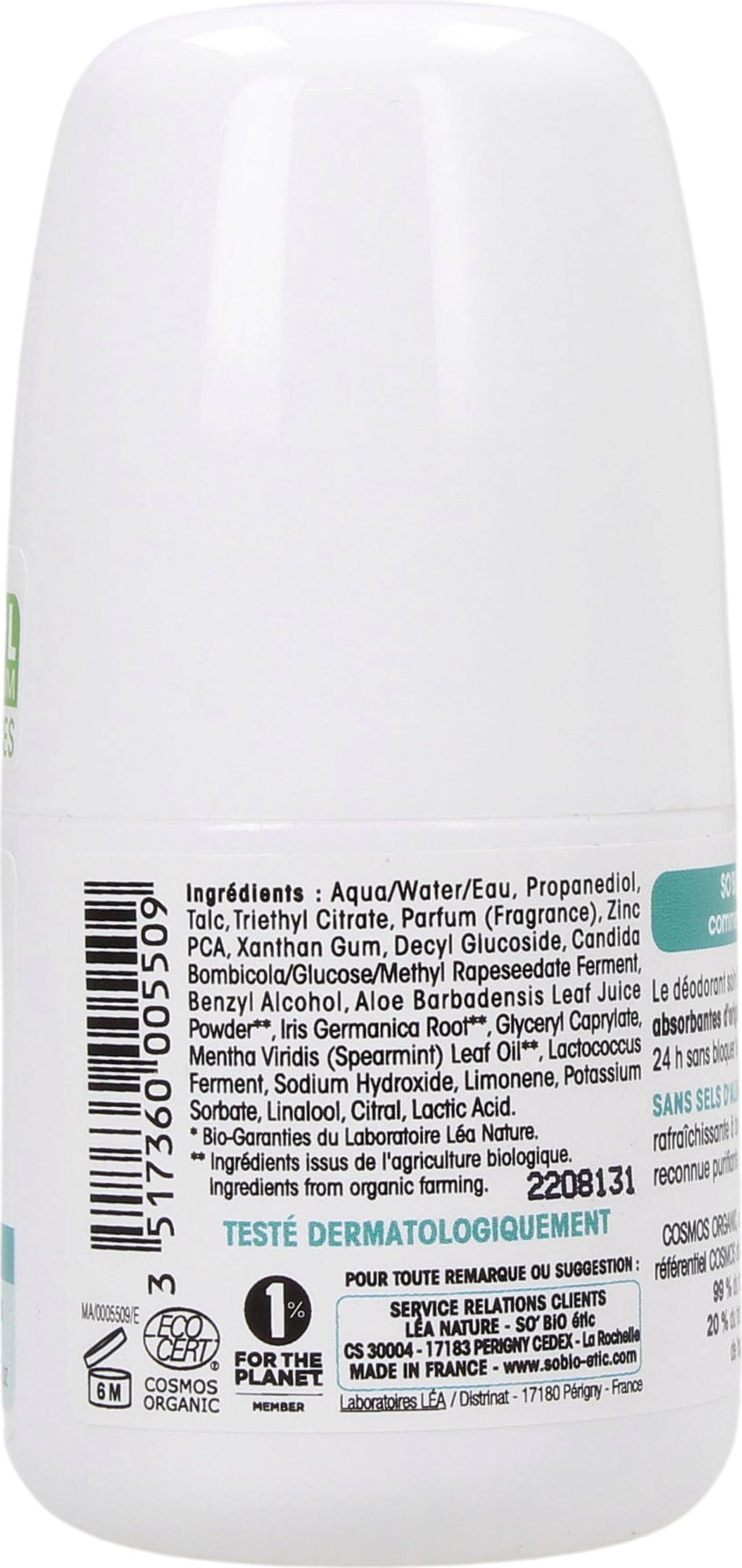 LÉA NATURE SO BiO étic  Bambus-Deo Roll-on Minzfrische, 50 ml
