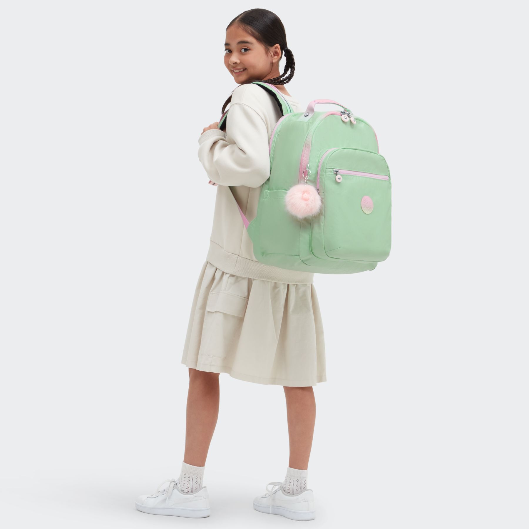 SEOUL COLLEGE Grand sac à dos avec compartiment séparé pour ordinateur portable - Soft Green Metallic