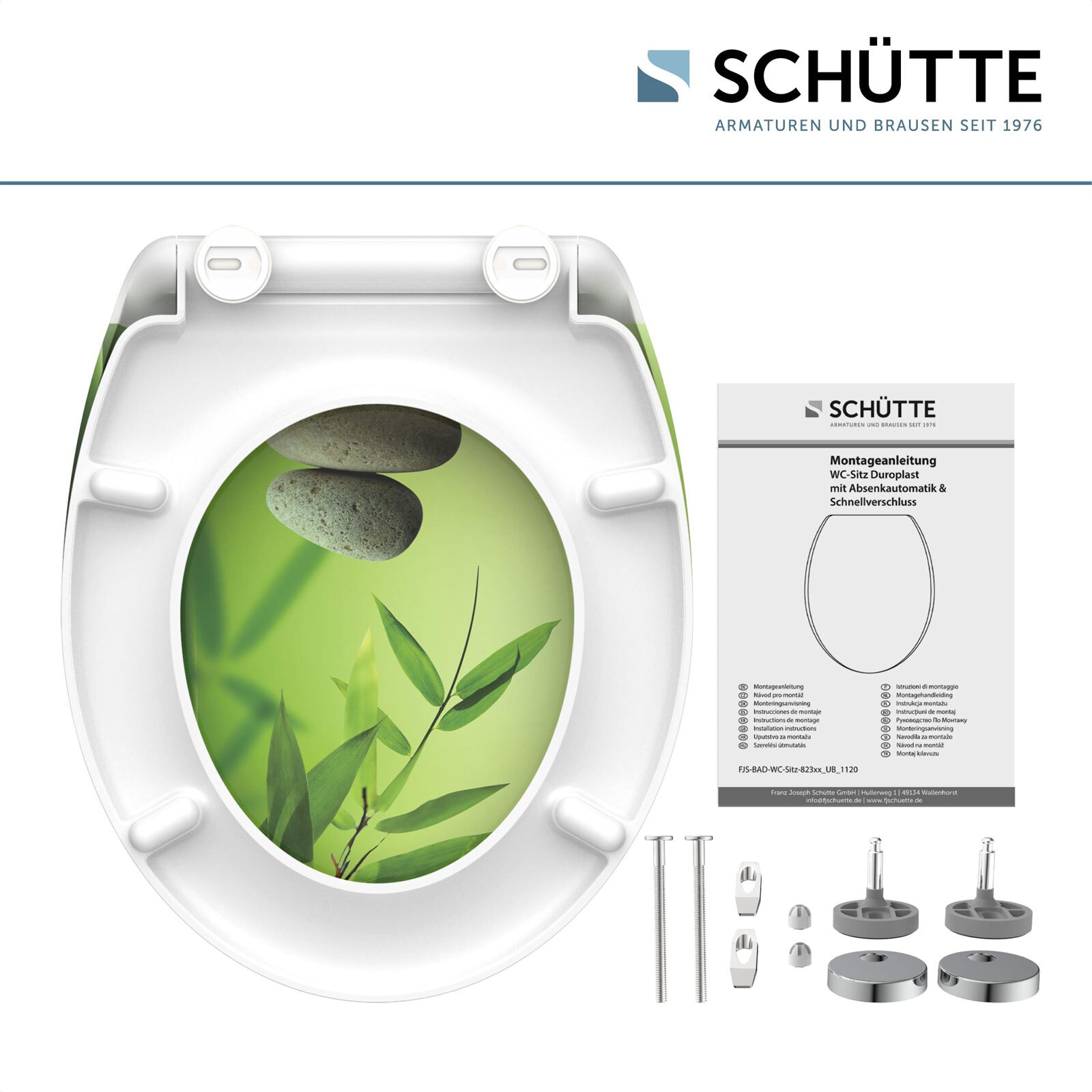 SCHÜTTE WC-Sitz Green Garden Duroplast Absenkautomatik Schnellverschluss