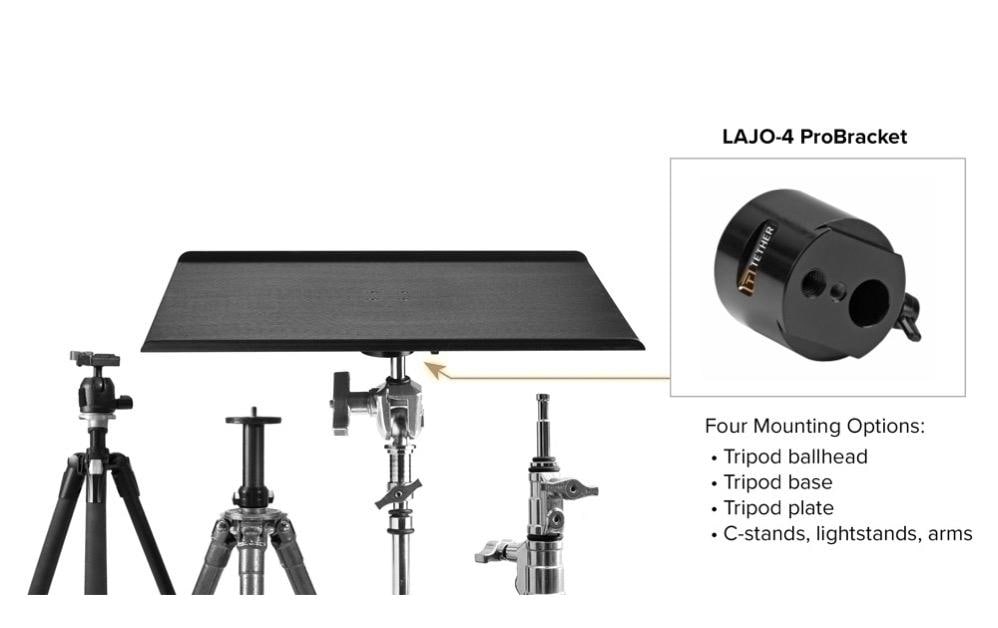 Aero Tether Table, 56 x 40 cm Schwarz<br>Universal verwendbare und transportable Tethering-Plattform