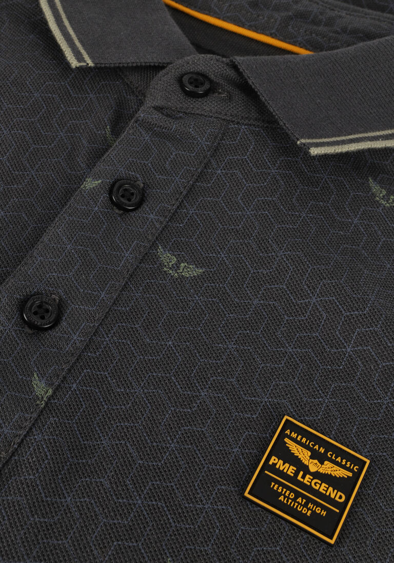 PME LEGEND donkerblauwe pme legend polo short sleeve polo fine pique all over print