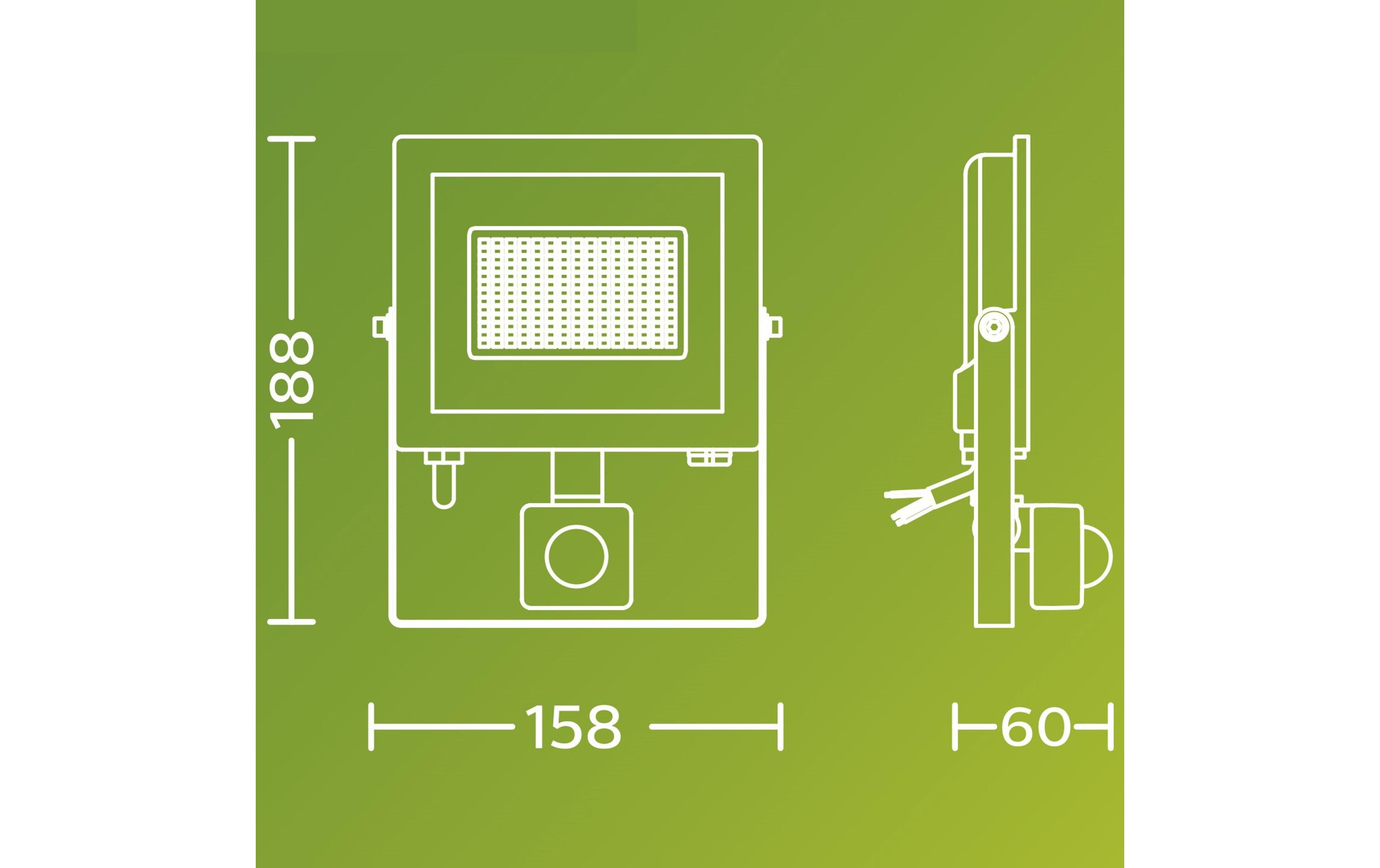 Lois Flutlicht UE 14W 3000K IR IP65 anthrazit 14 WHocheffizienter Scheinwerfer mit Bewegungssensor