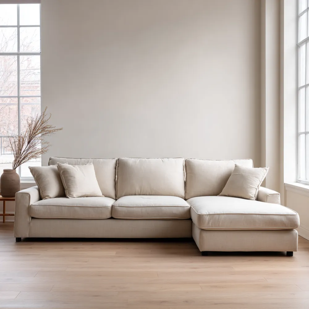 Ecksofa Stoff 280x160x90 cm – Beige – Modernes Design