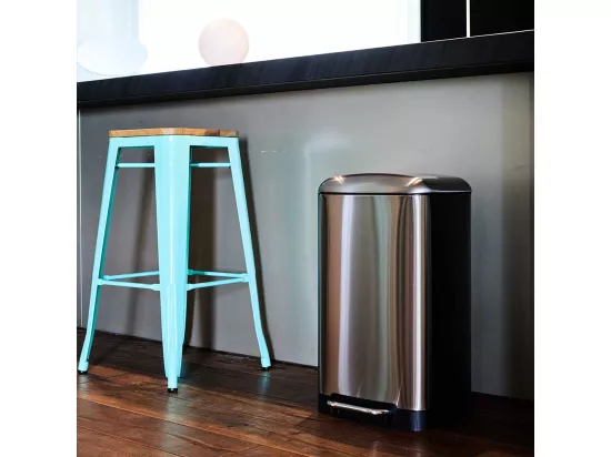 Poubelle de cuisine à pédale GREENWICH Argent Acier inoxydable 40 L