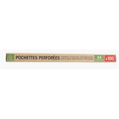 Exacompta Forever Opak - pochette perforée - pour A4 - crystal translucide (pack de 100)