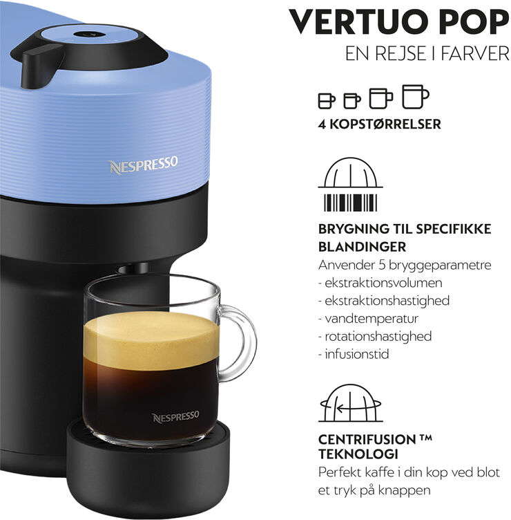 Nespresso Nespresso Vertuo Pop coffee machine fra DeLonghi, Pacific Blu