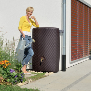 Garantia Regenton Sunda wicker bruin kunststof 300 L