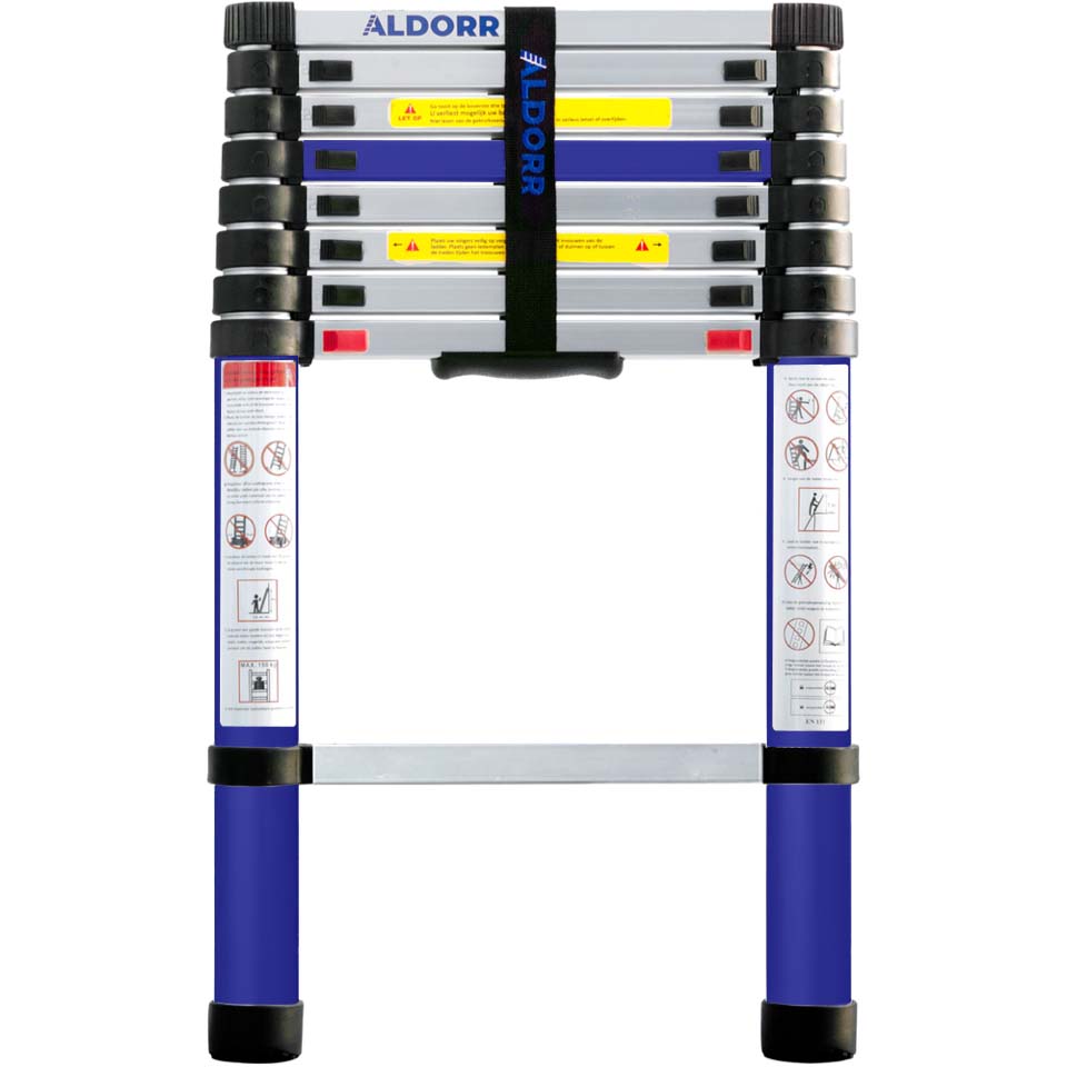 ALDORR Home - Telescopische ladder van 2,60 m - Multifunctionele ladder - Draagvermogen tot 150 kg - Soft-Close-systeem
