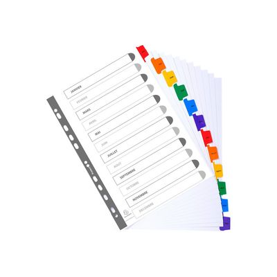 Exacompta Nature Future - Intercalaire 12 positions Janvier à Décembre - A4 - carte blanche