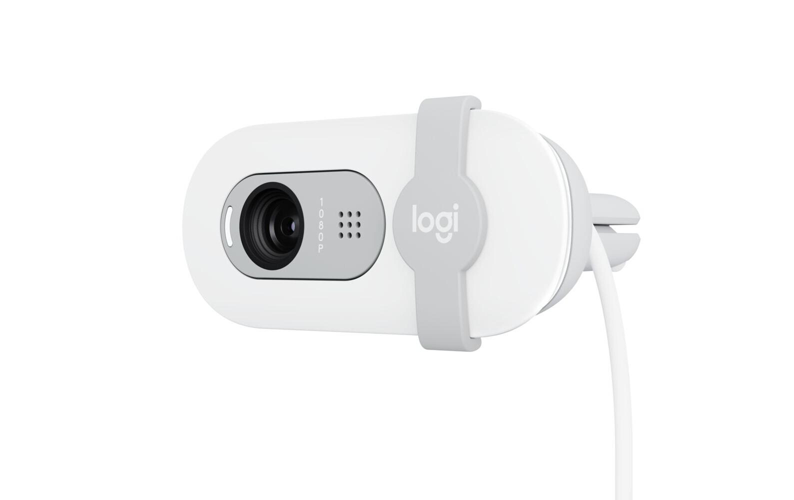 Brio 100 WeissFull HD-Webcam mit integrierter Abdeckblende