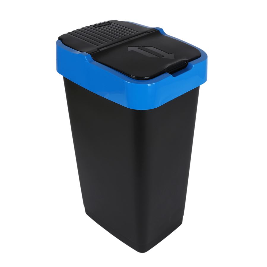 Abfalleimer mit Schwingdeckel 60L Blau