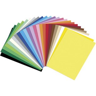 Papier a dessin teinte folia din a4 130g 10 coloris        assortis paquet 100 unites
