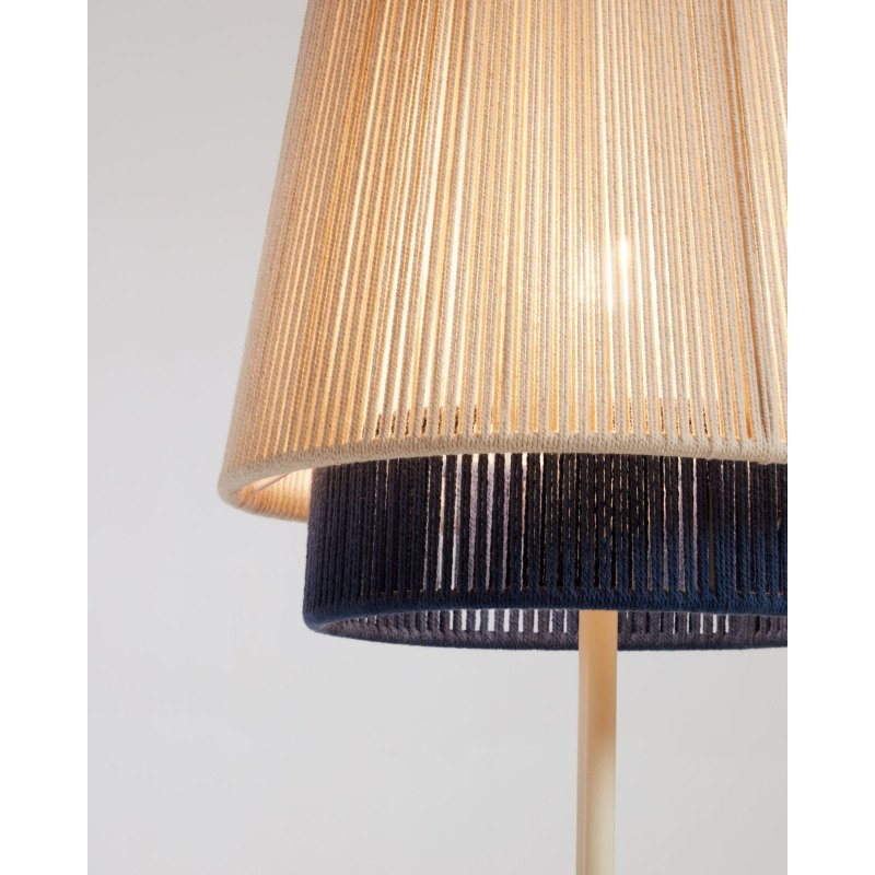 Lampadaire Yuvia en coton finition beige et bleue