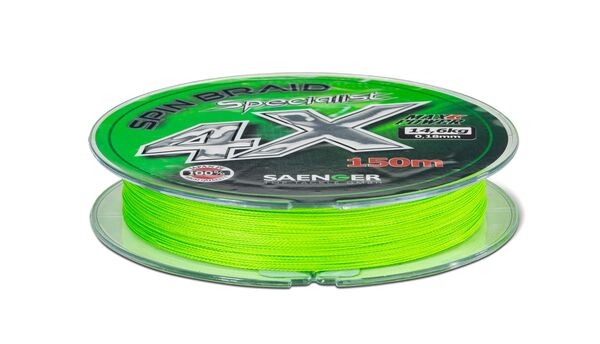 Tresse Saenger 4X Specialist Spin Braid Vert Fluo 150m