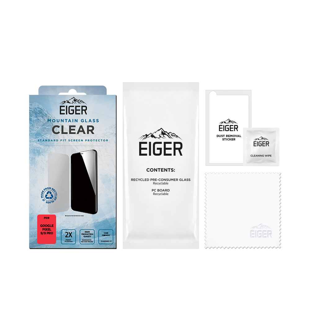 Google Pixel 9 / Pixel 9 Pro Mountain Glass Clear Panzerglas 2.5D Displayschutz Case Friendly (EGSP00961)