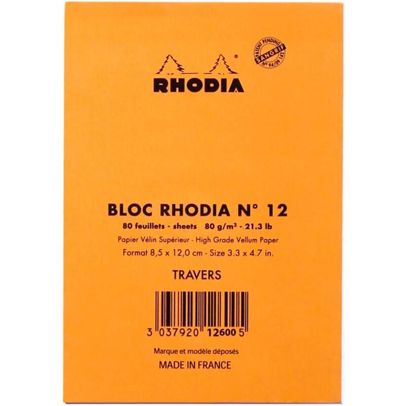 Bloc aBloc agrafé N°12 8,5x12 cm 80 feuilles lignées 80 g - Orange