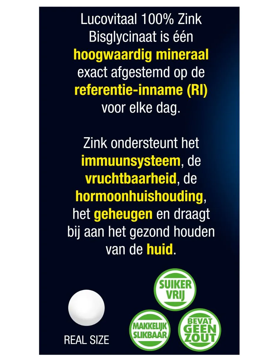 100% Zink Bisglycinaat 120 tabletten