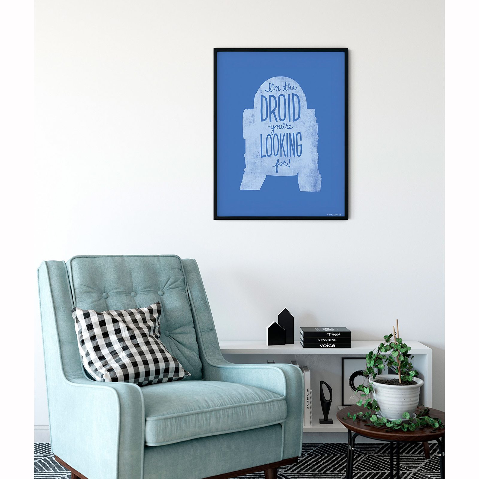 Wandbild STAR WARS SILHOUETTE QUOTES - blau-weiß - 50x70 cm