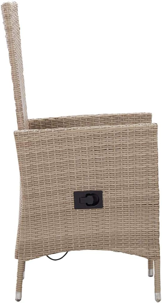 vidaXL 2X Gartenstuhl mit Auflagen Gartensessel Stuhl Sessel Hochlehner Rattansessel Gartenmöbel Rattanstuhl Stühle Poly Rattan Beige