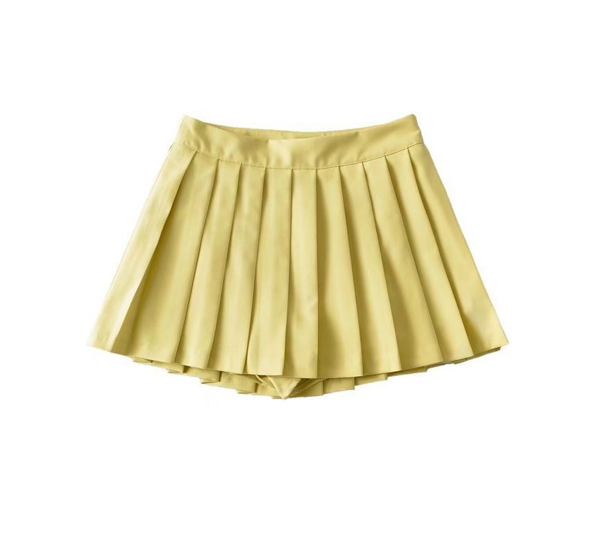 Osion - Mini geplooide rok met hoge taille