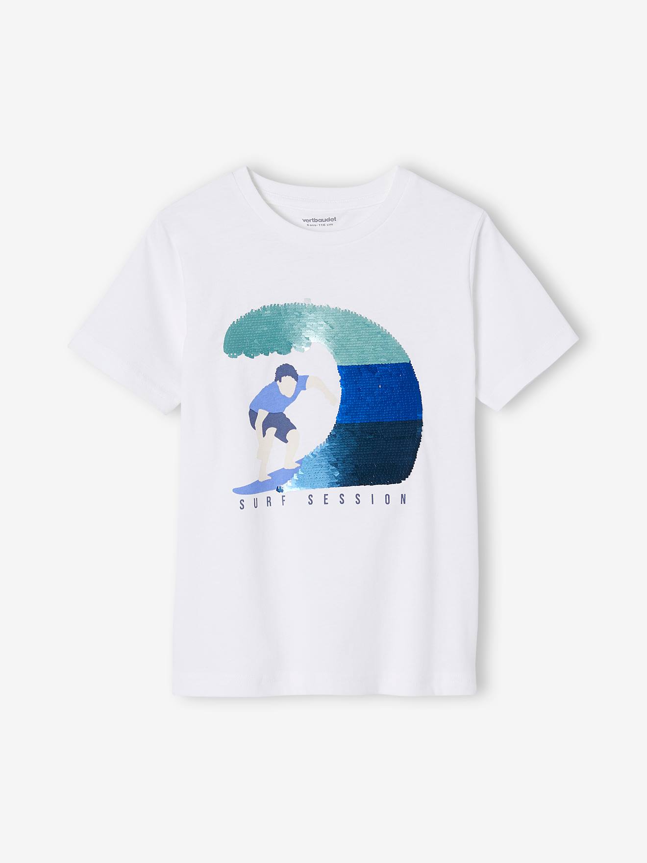 Camiseta de lantejoulas para meninos, cinza mesclado