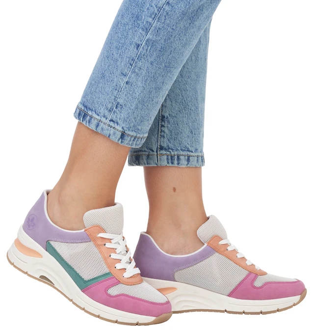 Rieker Wedgesneaker »vegan«  herausnehmbarer Soft-Einlage, Freizeitschuh, Halbschuh, Schnürschuh