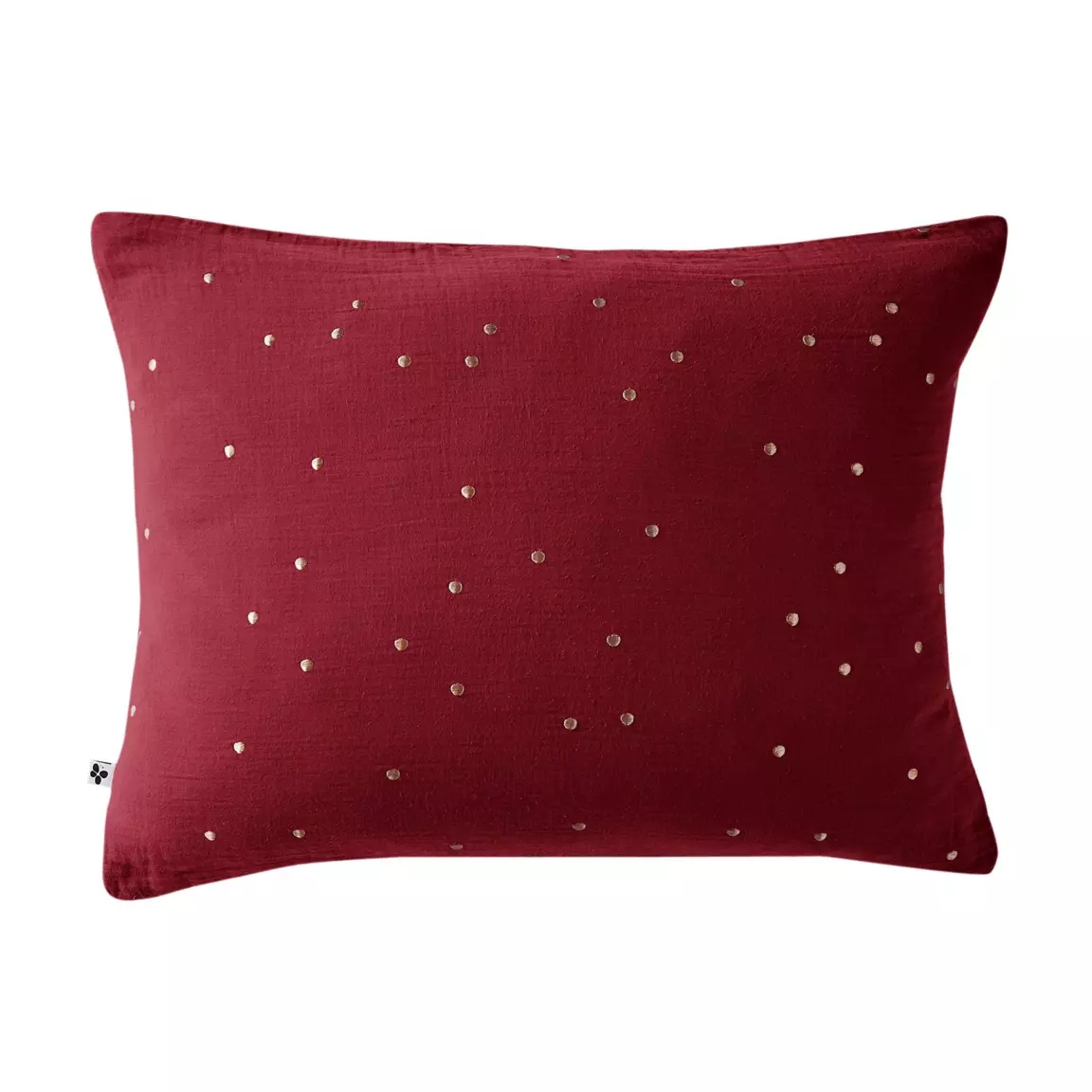 Taie d'oreiller rectangulaire gaze de coton (50 x 70 cm) Gaïa Chic Lie de vin