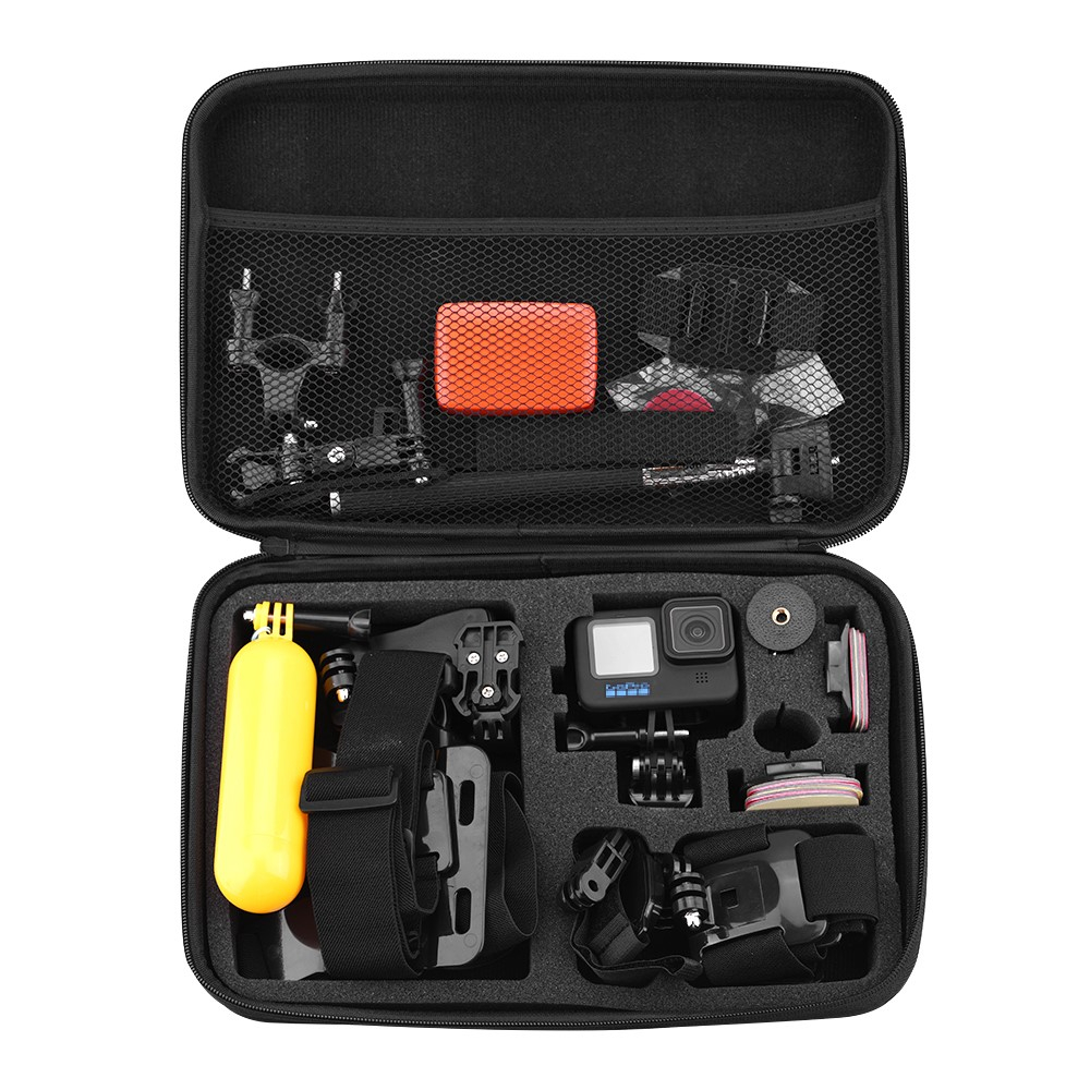 (33x22cm) XXL GoPro Hero Foto Kamera Schutztasche Stossfeste Hartschale mit Reissverschluss   Schaumstoffeinlage - Schwarz